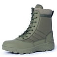thumbnail image 1 of Mens Side Zip & Lace Up Army Tactical Combat Boots For Work, Security, Motorcycle, 1 of 5
