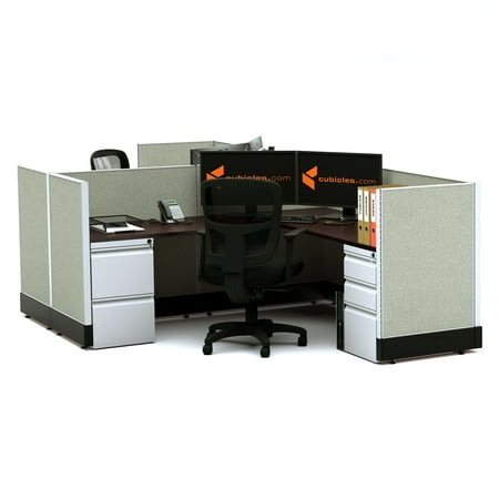 UPC: 0729105170707 | System Furniture 39H 2pack Cluster Powered Cubicles