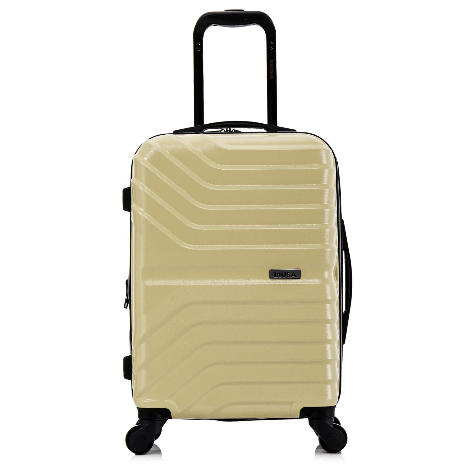 InUSA AURUM 20" Hardside Lightweight Carry On Luggage with Spinner Wheels, Handle and Trolley, Champagne