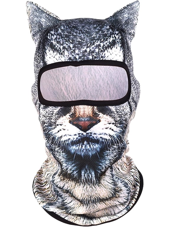 3D Cat Ski Balaclava Sheisty Face Mask with Ears Cute Animal Ski Mask Suitable for Festivals Raves Party Outdoor Activities
