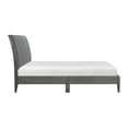 thumbnail image 3 of Queen Size Platform Bed- Channel Tufted Upholstered Back- Gray Velvet, 3 of 6