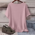 thumbnail image 5 of Plebaso Hauts d'Été pour Femmes Manches Courtes Col Rond T-Shirts Confortables Blouses Amples pour Femmes, 5 of 5