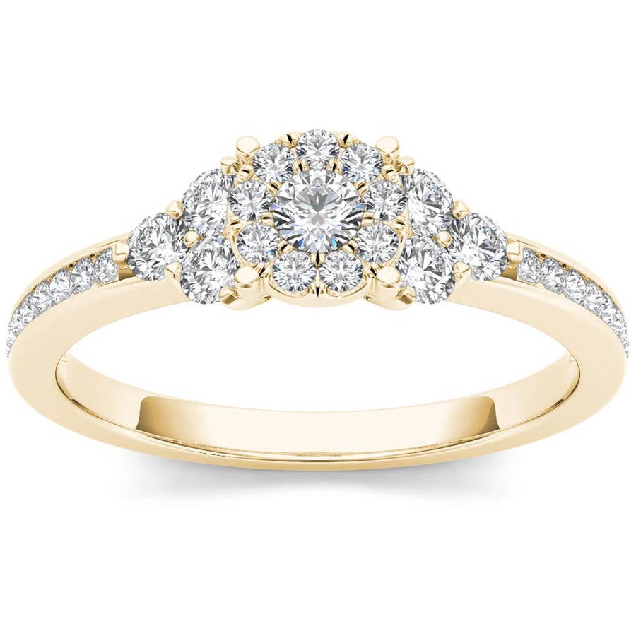 Imperial 1 2 Carat T.W. Diamond 10kt Yellow Gold Single Halo Engagement Ring Set by Imperial Jewels
