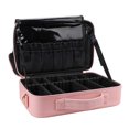 thumbnail image 3 of Caja de maquillaje cosmético profesional, caja de accesorios, caja de herramientas (tamaño medio, rosa 37 * 27 * 11cm), 3 of 5