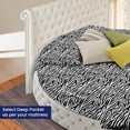 thumbnail image 3 of 500-TC Egyptian Cotton California King Round Bed Sheet Set – Fits 96" Diameter Mattress, 25-30" Deep Pocket – Zebra Print, California King 96" Diameter, 3 of 6