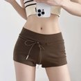 thumbnail image 5 of Lenpel Women's Booty Shorts Casual Elastic Waist Low Rise Drawstring Comfy Lounge Shorts Summer Running Shorts, 5 of 7
