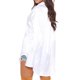 thumbnail image 3 of Sunloudy otoño señoras suelta camisa de longitud media, mujeres estilo de ocio Color sólido solapa Irregular manga larga Tops blusa de un solo pecho Sunloudy moda, 3 of 5