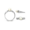 thumbnail image 3 of 6mm Freshwater Cultured Pearl Ring in Sterling Silver with Accent Diamonds, 3 of 5