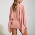 thumbnail image 4 of DHFJKG Summer Dresses For Women Casual Deep V Neck Solid Color 3/4 Flared Sleeve Slim Fit Bodycon Sexy Party Trendy Dresses, 4 of 6
