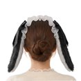 thumbnail image 5 of Hfppkn Plush Bunny Ears Headband Bowknot Rabbit Hair Hoop Black 15cm, 5 of 8