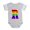 Heather Gray, variant on CafePress - Rainbow Letter R - Cute Infant Baby Football Bodysuit