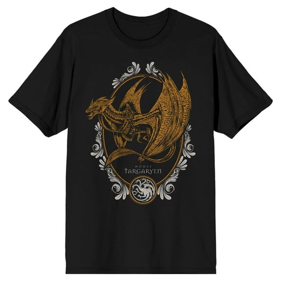 House of the Dragon TV Series House Targaryen on Black Short Sleeve Adult T-Shirt-Medium