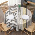 thumbnail image 3 of Round Waterproof Tablecloth 60×60 Inch, Black Lines Reusable Indoor/Outdoor Durable Table Cover for Party Kitchen Dinner Room Decor, 3 of 6