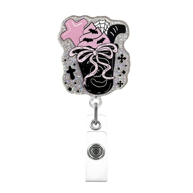 Funny And Cute Badge Reel With Clip Closure For Doctors Teachers Students Workers Etc Cartoon Pattern Badge Workplace Induction Graduation