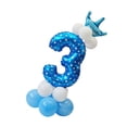 thumbnail image 4 of 1 juego de globos de látex con números grandes del 0 al 9, ideales para fiestas. Numero 3, 4 of 4