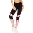 thumbnail image 5 of Dreamgirl Women's Multi-Purpose Activewear Leggings with Criss-Cross Waist Design, Black/Pink, X-Large, 5 of 6