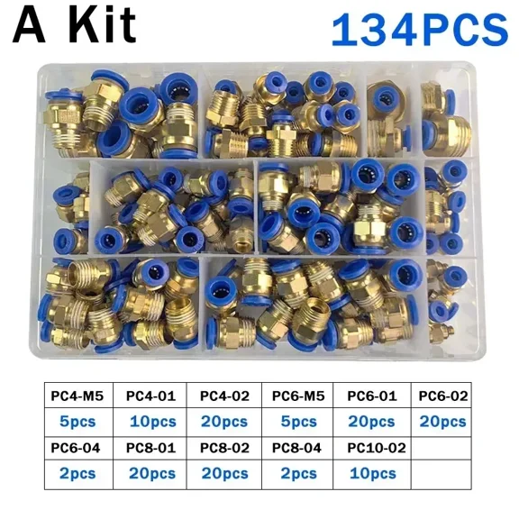 Boxed PC Series 4mm 6mm 8mm 10mm 12mm Air Joint Connectors Hose Tube Pneumatic Fittings 1/4 1/8 Push in Quick Release Couplings