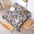 thumbnail image 2 of Pioneer Flower Floral Print Pattern Square Tablecloth,Waterproof Square Table Cover,Wipeable Spillproof Washable Table Cover for Home Kitchen Party Decor 52"x52"(132x132cm), 2 of 6