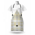 thumbnail image 3 of Duke Apron, Kensington Palace Door Royal Family Duchess of Cambridge, Unisex Kitchen Bib with Adjustable Neck for Cooking Gardening, Adult Size, Grey Yellow, by Ambesonne, 3 of 4