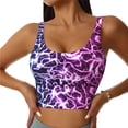 thumbnail image 2 of Lsque Blue Lightning Printed Women'S Sports Bra, Compression, Moisture Wicking, High-Impact Sports Bra For Women,Supportive sports bra-Small, 2 of 9