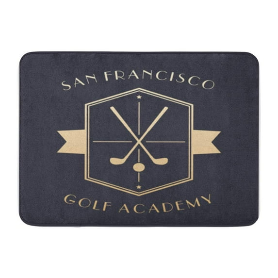 LADDKE Vintage Golf Academy Emblem Clubs Gold on Dark Crossed Doormat Floor Rug Bath Mat 23.6x15.7 inch