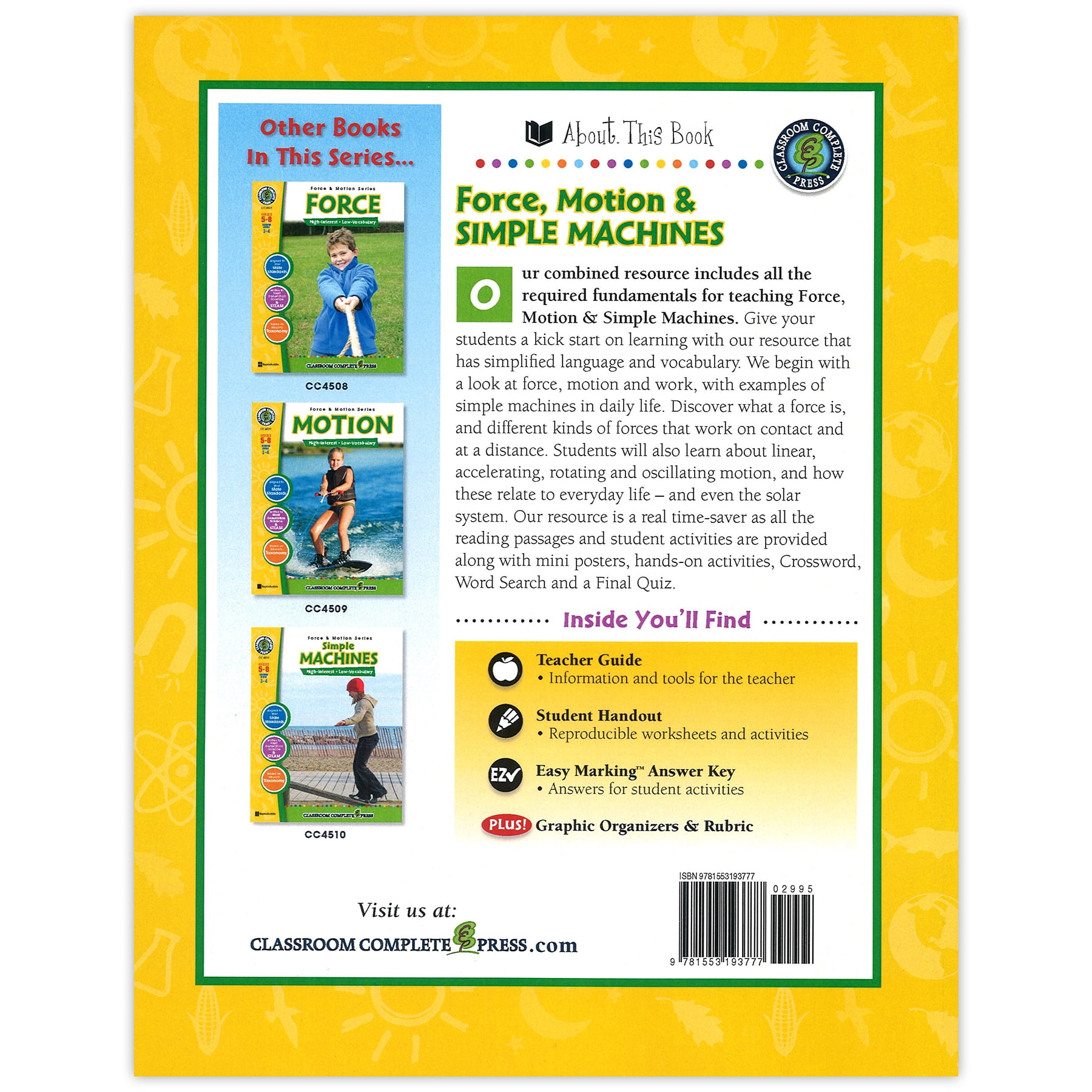 Force, Motion & Simple Machines, Grades 5-8: Reading Levels 3-4 (Paperback) by George Graybill