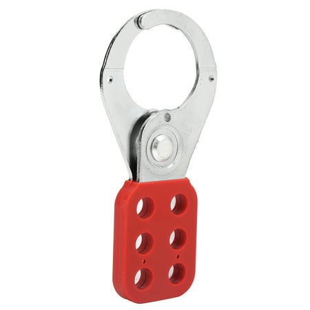 FILFEEL Lockout Hasp – Steel 6-Hole Interlock, 1.5” Inside Jaw Diameter, Red, PA & Steel, Temperature Resistant -57°C To 177°C, For LOTO Safety