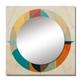 thumbnail image 2 of Designart "Happy Coincidence Vintage Abstract Retro Geometrics I" Modern Midcentury Square Mirror For Wall Decor - Large Beige Square Printed Wall Mirror Art - Wall Mounted Mirror, 2 of 5