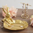 thumbnail image 2 of Clearance Sale!Golden Rabbit Jewelry Tray,Retro Bunny Figurine Dish Rings Tray Home Decor,Accent Animals Jewelry Display Organizer,Easter Tabletop Decoration Rabbit Sculptures, 2 of 5