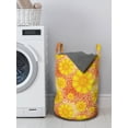 thumbnail image 3 of Floral Laundry Bag, Retro Style Overview of Flower on a Spotted Grunge Background, Hamper Basket with Handles Drawstring Closure for Laundromats, 13" x 19", Yellow Pale Peach, by Ambesonne, 3 of 4