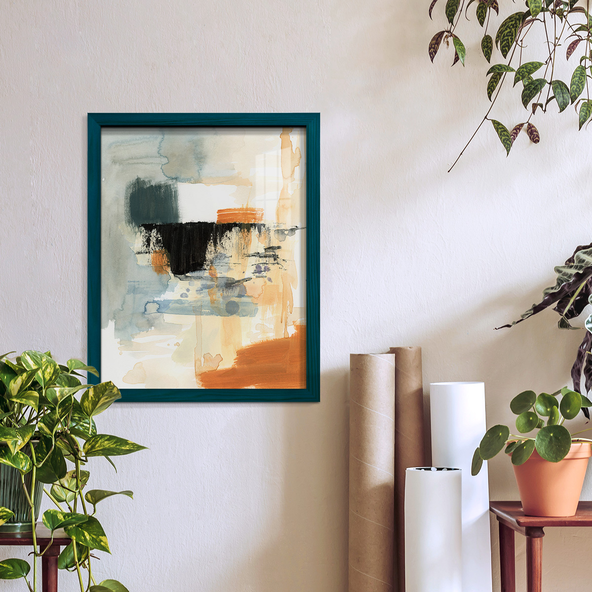 Seria IV - Framed Print w/glass - Ocean Blue