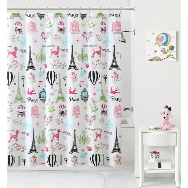 Mainstays Kids Paris Shower Curtain 1 Each Com Mainstays Kids Paris Shower Curtain 1, Parisian Shower Curtain