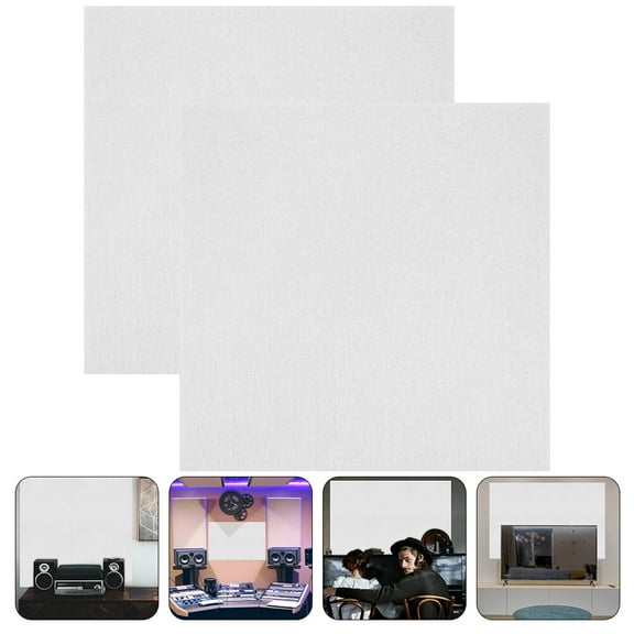 KAKOWELY 2Pcs Acoustic Wall Panels Decorative White Felt For Office 11.8x11.8x0.35in