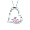 thumbnail image 2 of Wioihee Heart Birthstone Pendant Necklace for Women 928 Sterling Silver Zirconia Necklaces Wedding Anniversary Birthday Mothers Day Jewelry Gifts for Her Mother Wife, 2 of 6