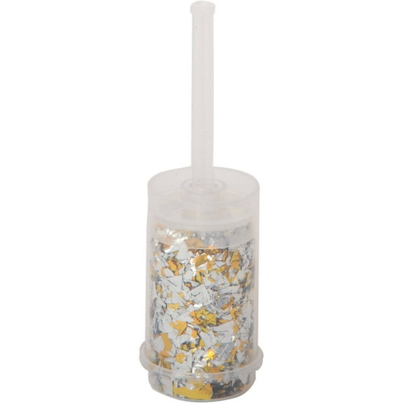 Push Up Confetti Popper, Gold and Silver, 1ct