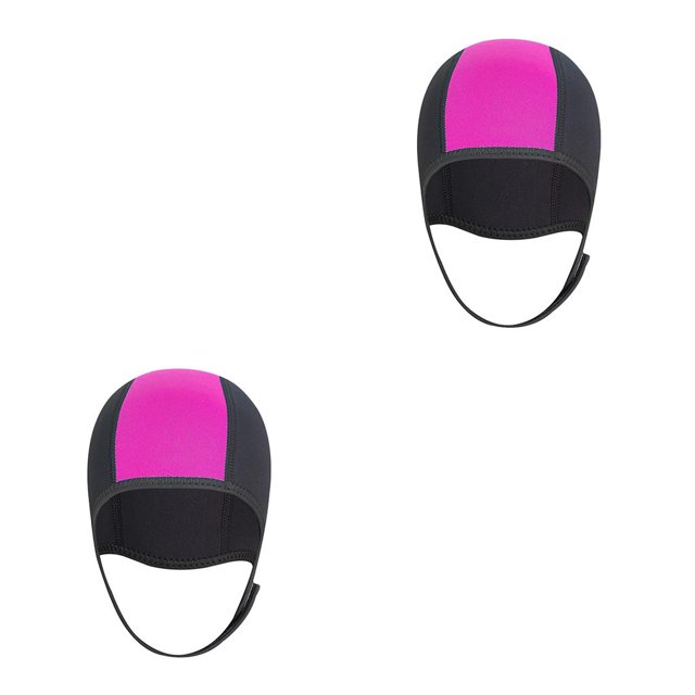 Sonducket Dive Hood Snorkeling Hat Head Protection Sports Water Ear negro y rojo 2piezas