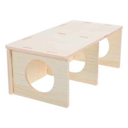 TABLZONE Beige Wooden Hamster Hideout for Multi-Room Small , Versatile Placement, 1 Piece