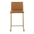 thumbnail image 6 of Mara 26" Contemporary Counter Stool In Gold Metal And Camel Faux Leather - Set Of 2, 6 of 7