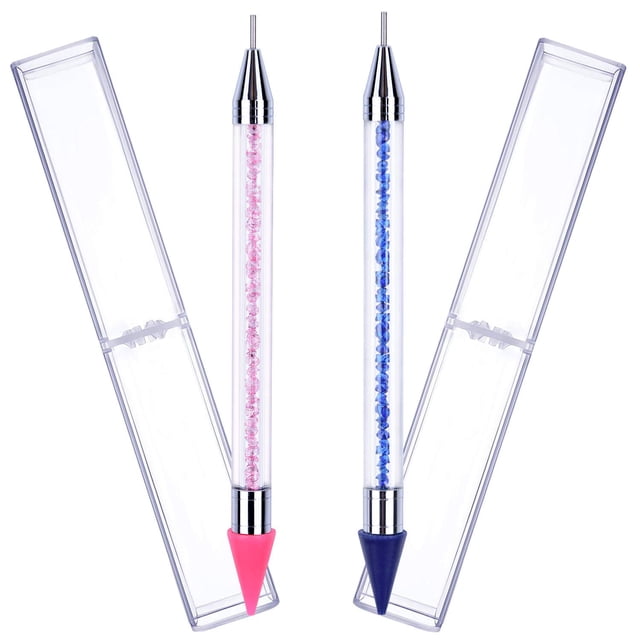Wax Nail Rhinestones Picker Pencil (2 Pieces) Dual-ended Nails Art Design Dotting Pen Manicure Nail Art Tools