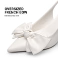 thumbnail image 6 of DREAM PAIRS Women’s Slingback Pumps, 3-Inch Stiletto High Heels with Bow, Closed Toe Satin Dress Shoes for Wedding & Work, 6 of 8