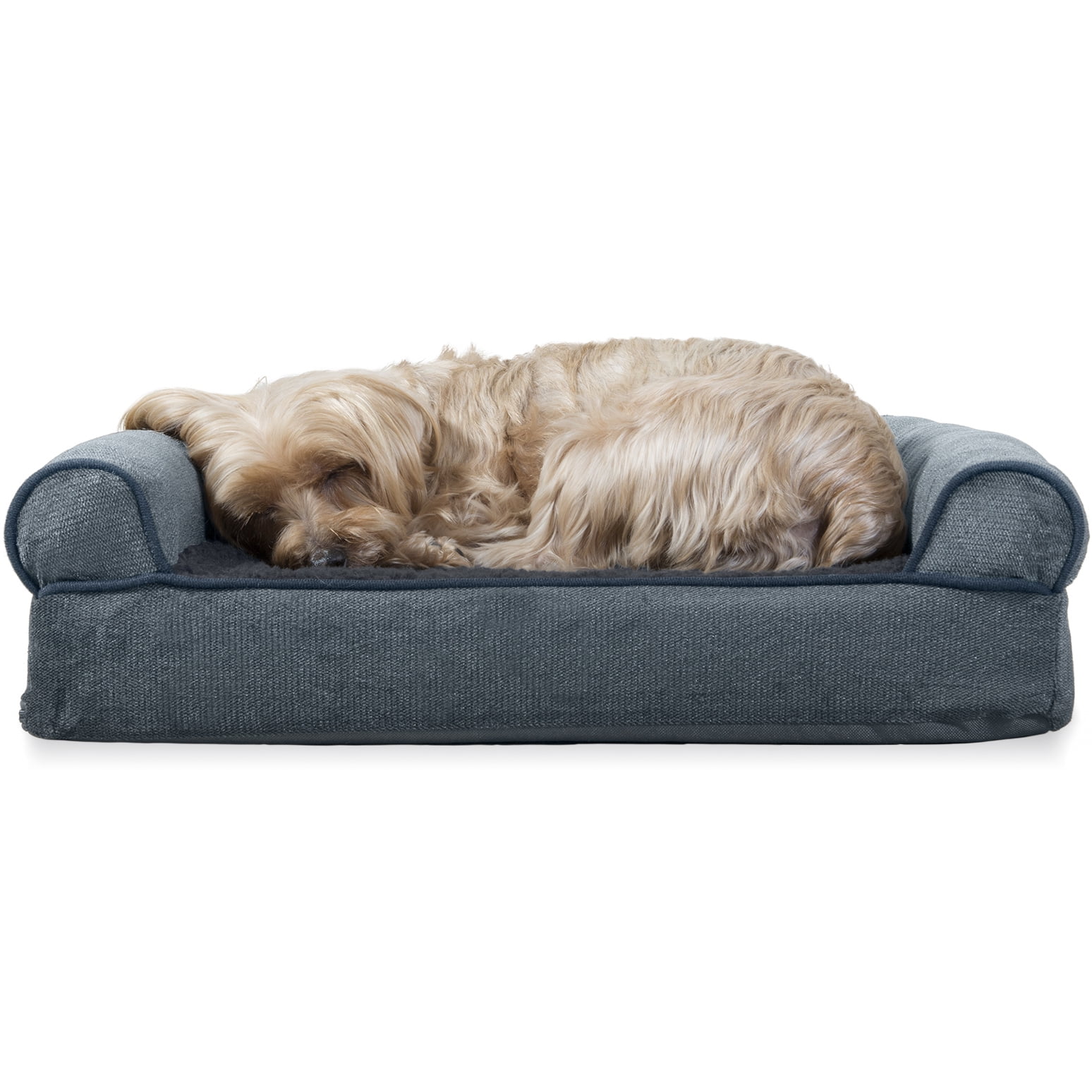 FurHaven Pet Dog Bed Orthopedic Faux Fleece & Chenille SofaStyle