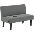 thumbnail image 1 of HOMCOM 46.5" Loveseat with USB Ports and Wood Legs for Small Space, Grey, 1 of 10