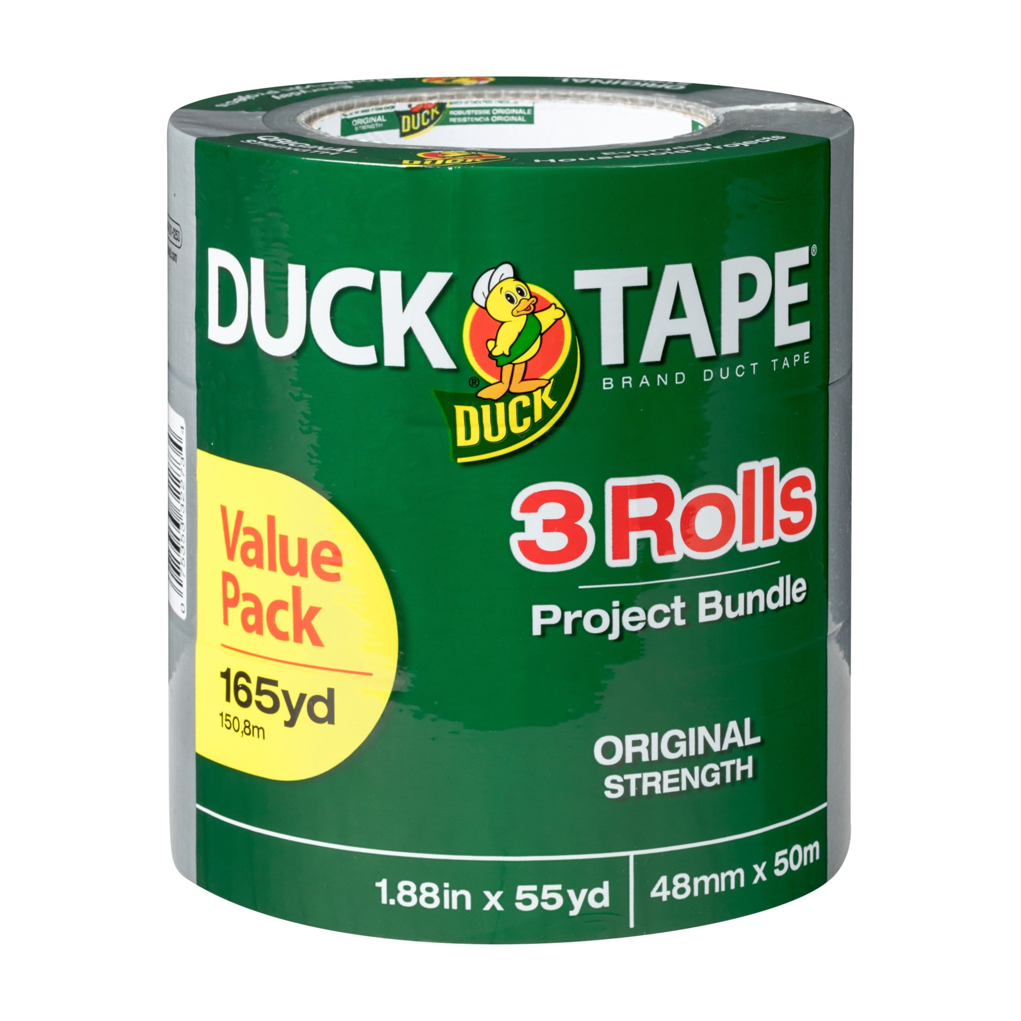 Duck Tape Brand Original Silver Duct Tape Value Pack, 1.88 inches x 55 yards, 3 Rolls