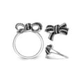 thumbnail image 3 of Gem & Harmony 1/3 Carat (Ctw) Black & White Diamond Bow Ring in Sterling Silver for Women, 3 of 5