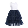 thumbnail image 7 of iiniim Tiered Mesh Skirt Kids Girls' Princess Holiday Party Wedding Prom Gown Flower Dress, 7 of 7