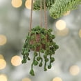 thumbnail image 3 of Car Hangings Hand Crocheted Potted Wool Pendants Car Rearview Pendants Stained Glass Window Hangings Small, 3 of 5