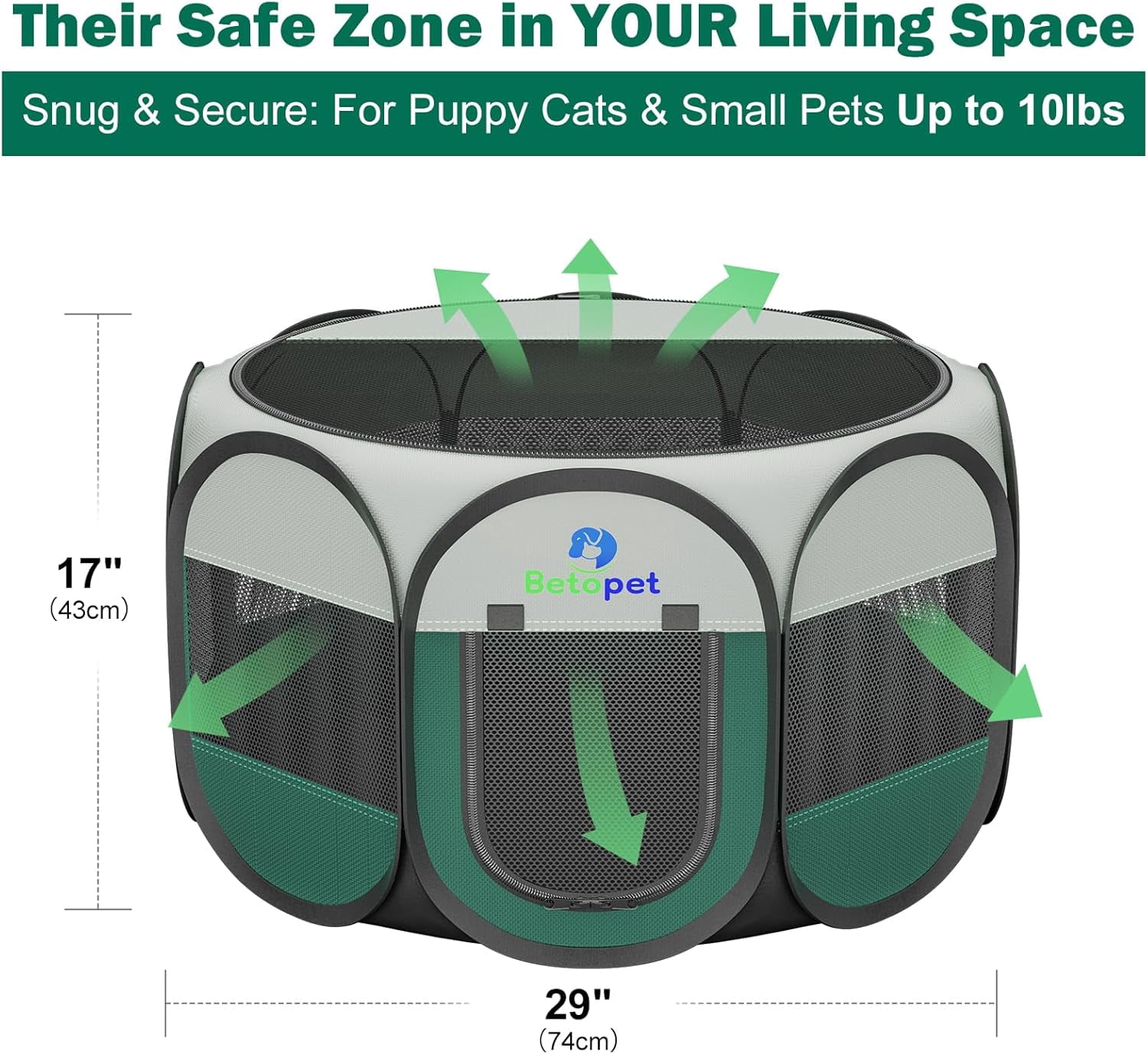 Foldable Pet Playpen for Small Dogs Cats Guinea  Rabbits Hamster with Carrying  & Bowl