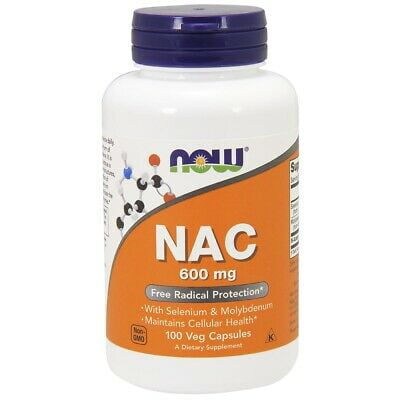 Now Foods NAC N-Acetyl Cysteine 600 mg 100 Veg Capsules FRESH Made In USA