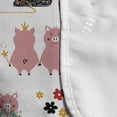 thumbnail image 4 of Cartoon Microwave Oven Cover, Theme Pink Pigs Stars Clouds Flowers Birds and Sun in Style, Water Resistant Organizer with Pockets for Kitchen, 36" x 12", Multicolor, by Ambesonne, 4 of 4