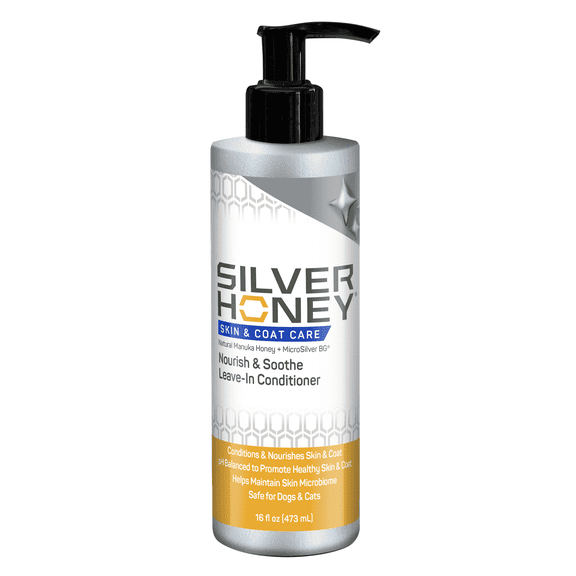 Silver Honey Nourish & Soothe Leave-In Conditioner 16 fl oz Pump Bottle for Dogs & Cats